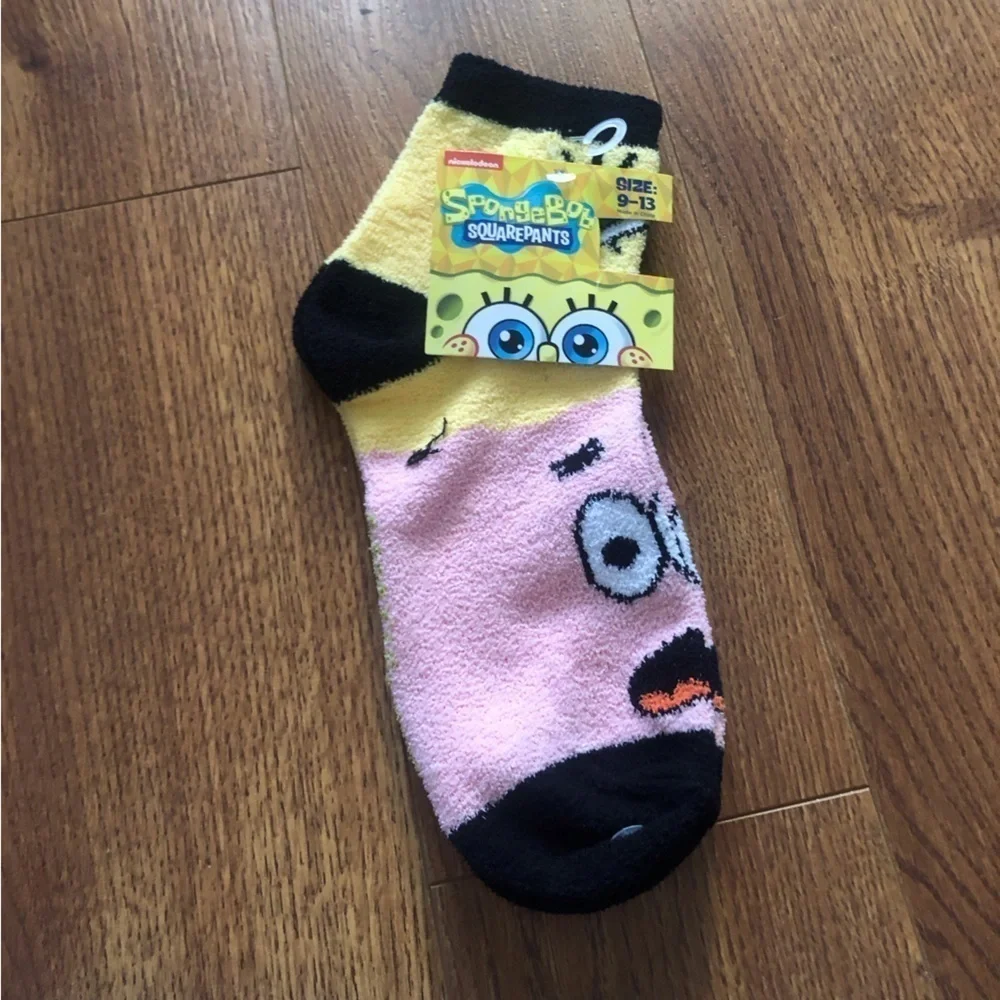 SpongeBob Squarepants & Patrick fuzzy socks